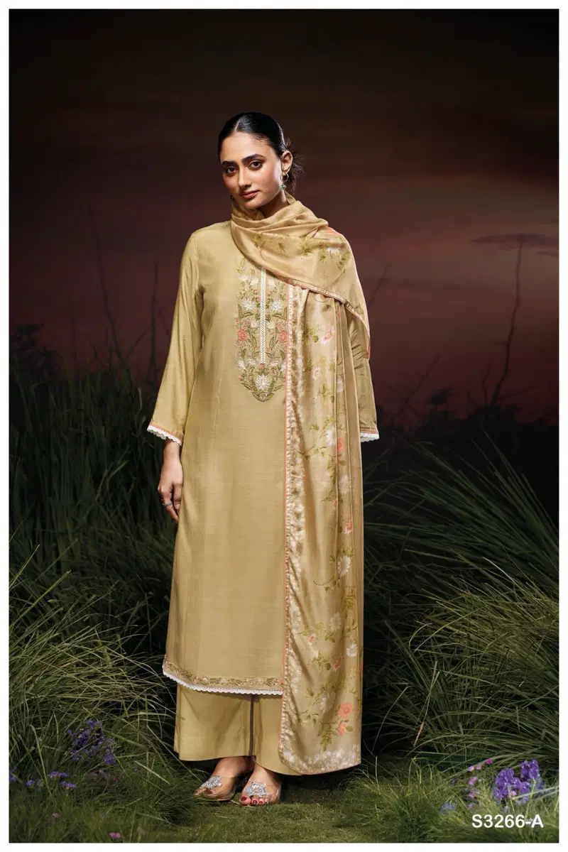 Janita Bemberg by Ganga Silk Embroidered Salwar Suit Collection